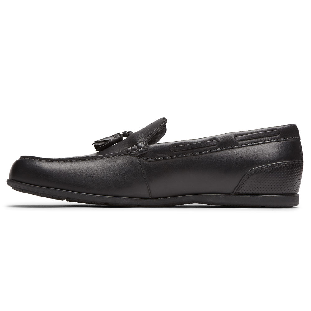 Rockport Loafers For Mens Black - Malcom Tassel - YL7493085